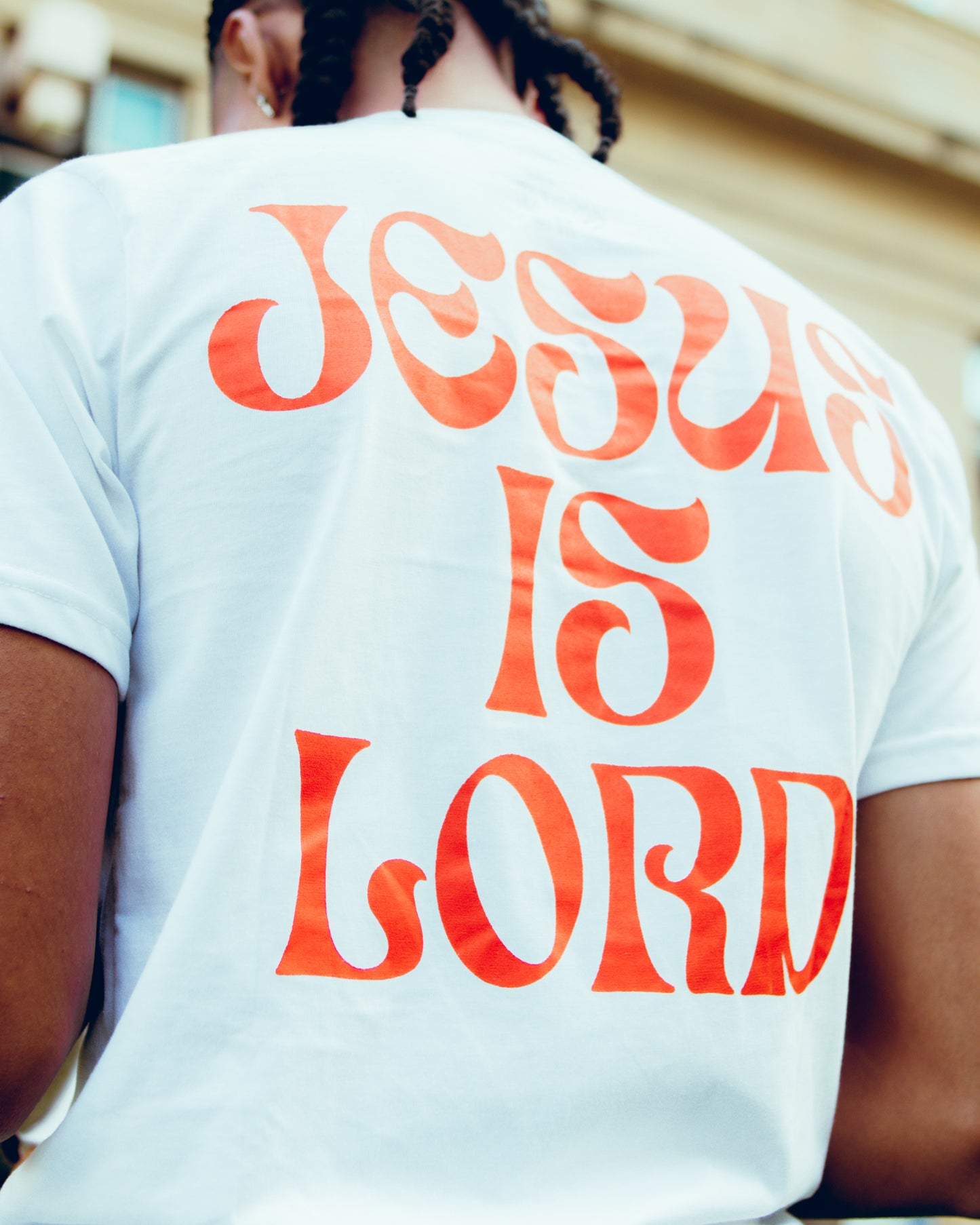 Jesus Is Lord Tee - White & Red