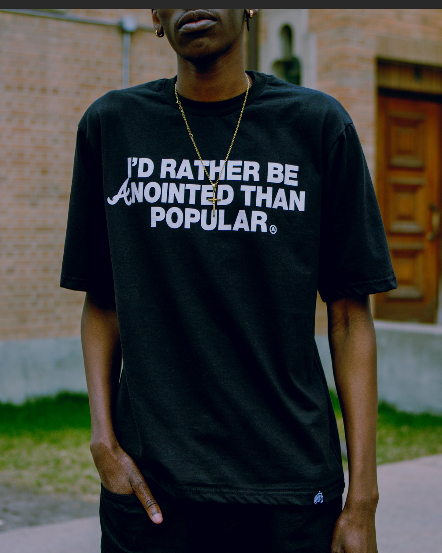"Anointed Than Popular" Tee Black