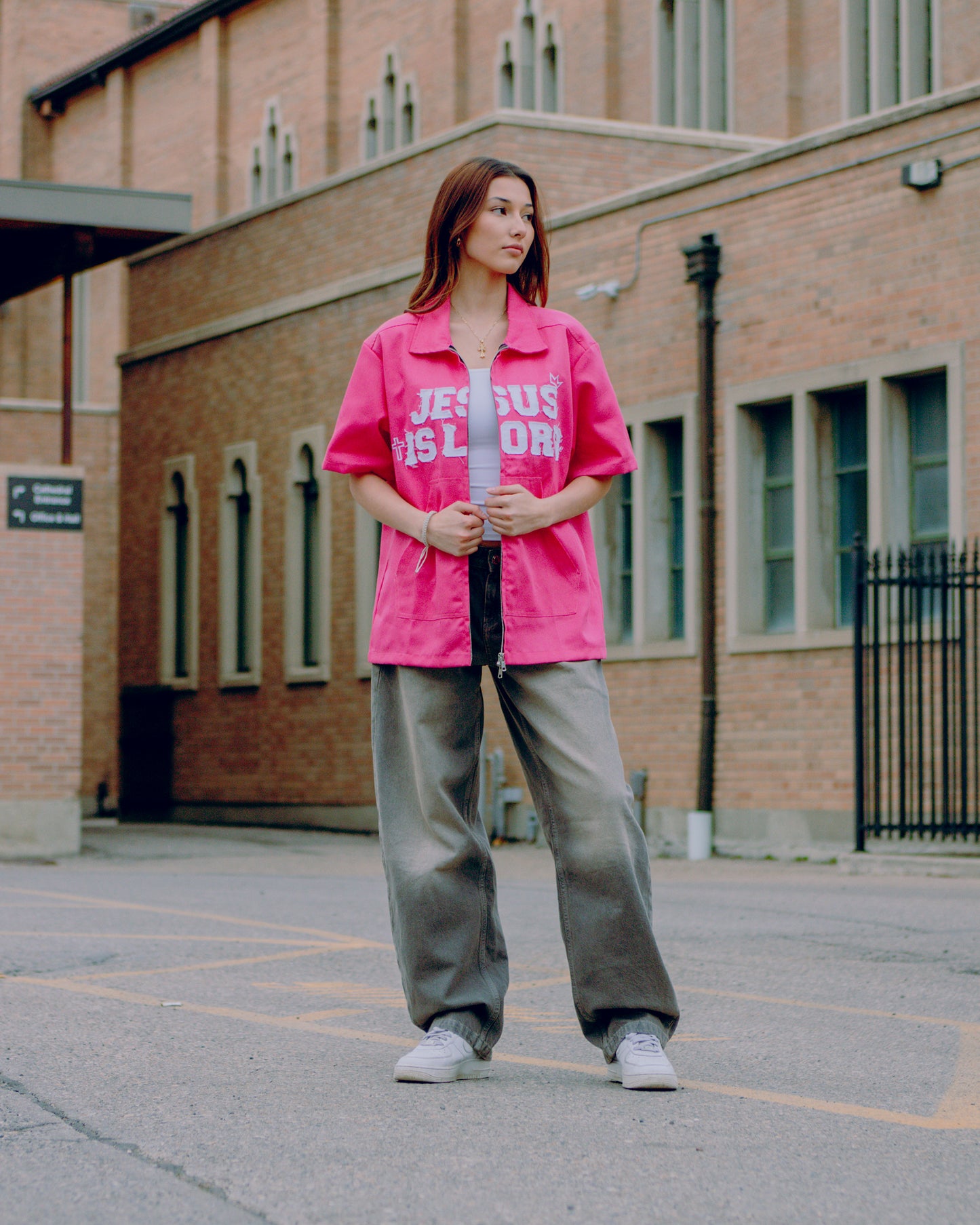 "Jesus Is Lord" Worker Tee Pink