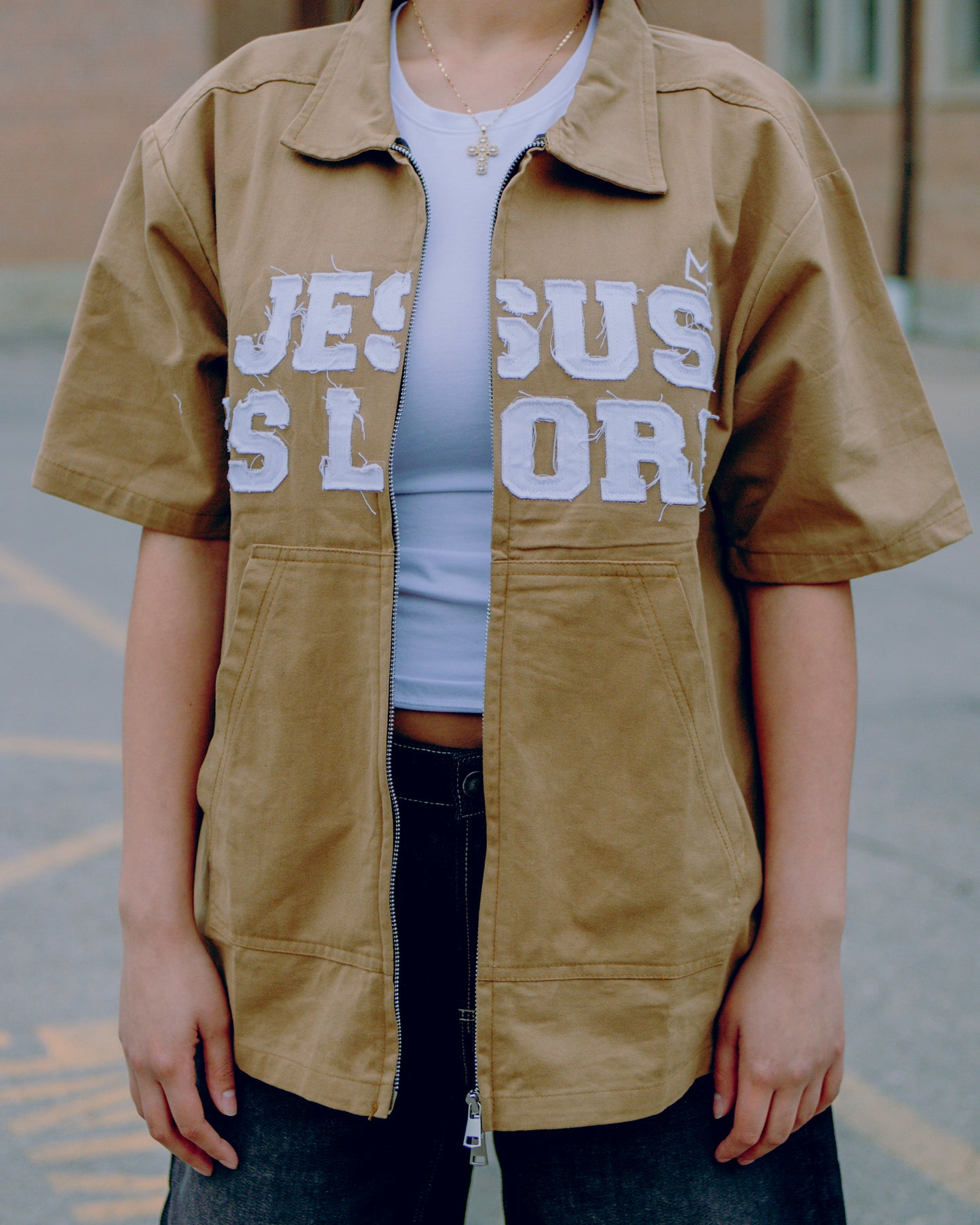 "Jesus Is Lord" Worker Tee Beige