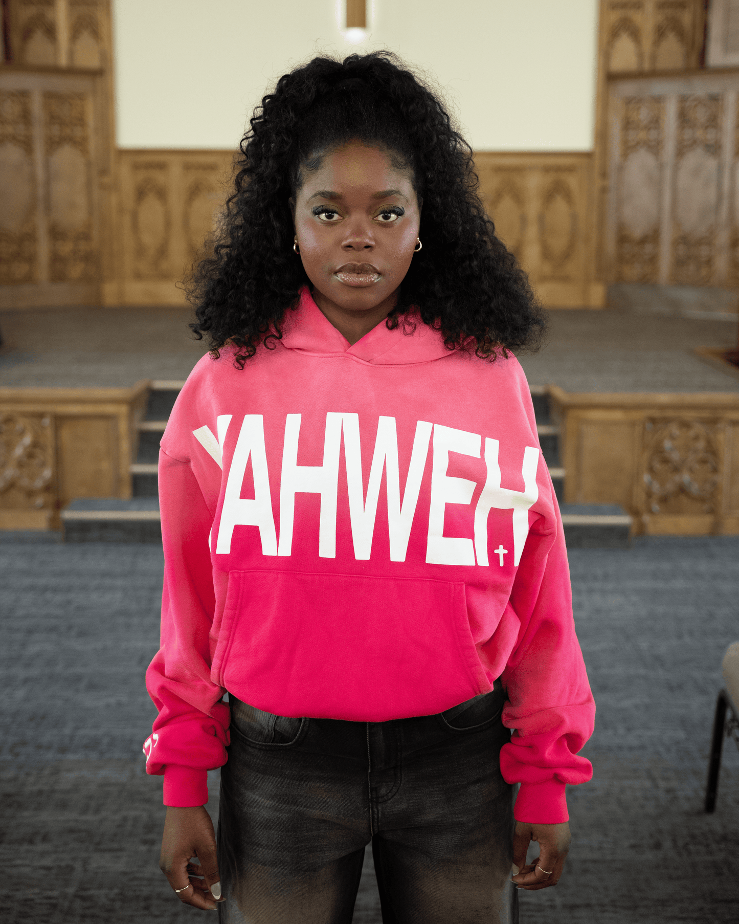 YAHWEH HOODIE PINK