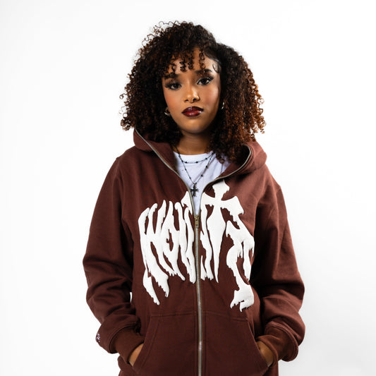 Anointed Full Zip Brown