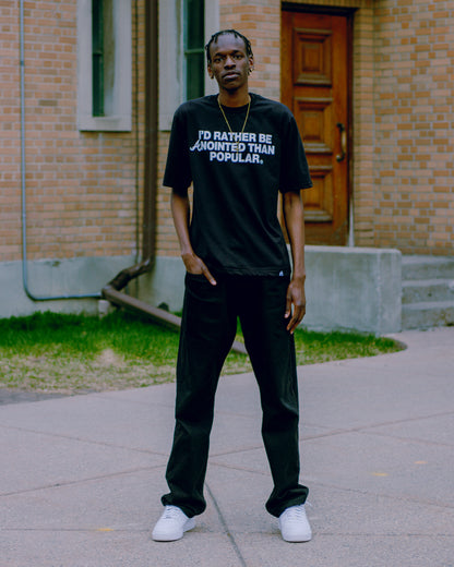 "Anointed Than Popular" Tee Black