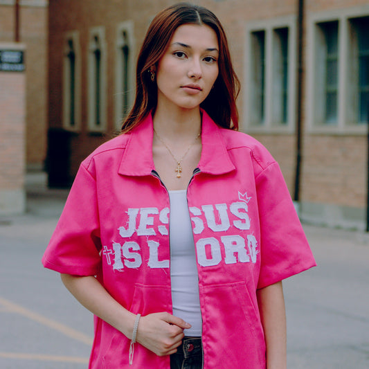 "Jesus Is Lord" Worker Tee Pink