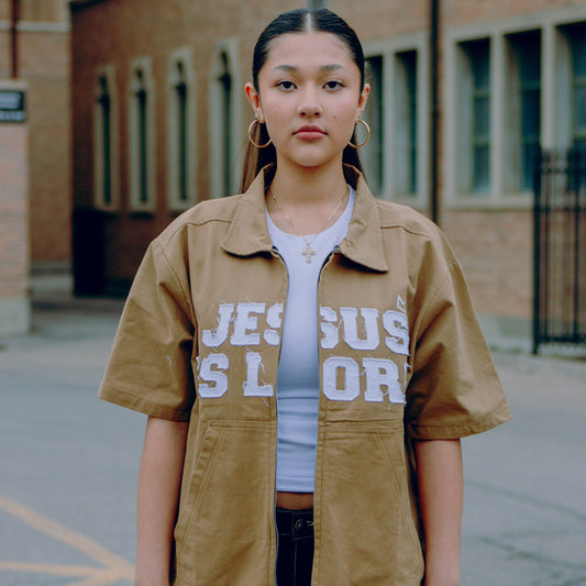 "Jesus Is Lord" Worker Tee Beige