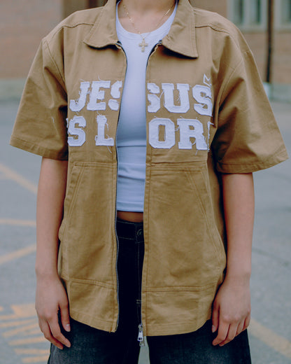 "Jesus Is Lord" Worker Tee Beige