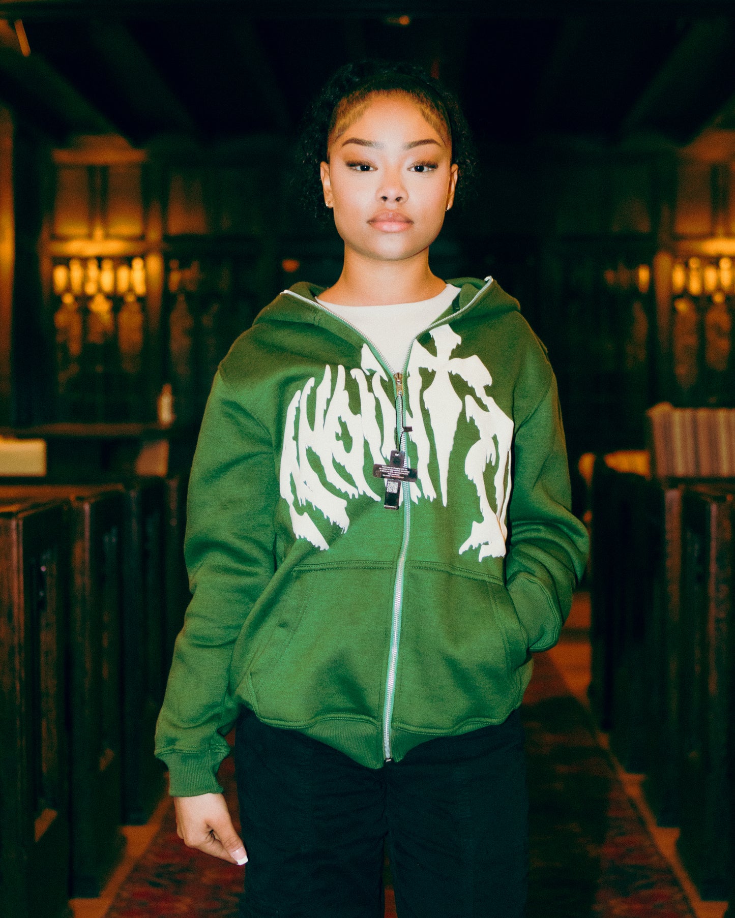 Anointed Full Zip Green