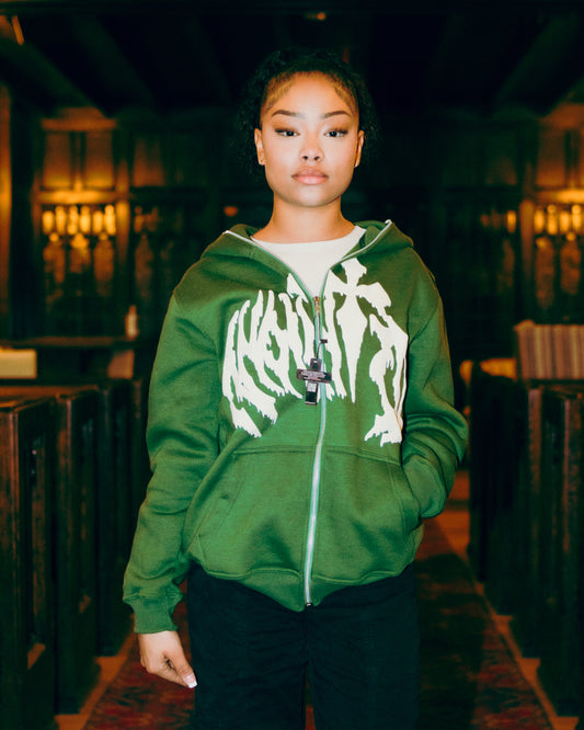 Anointed Full Zip Green